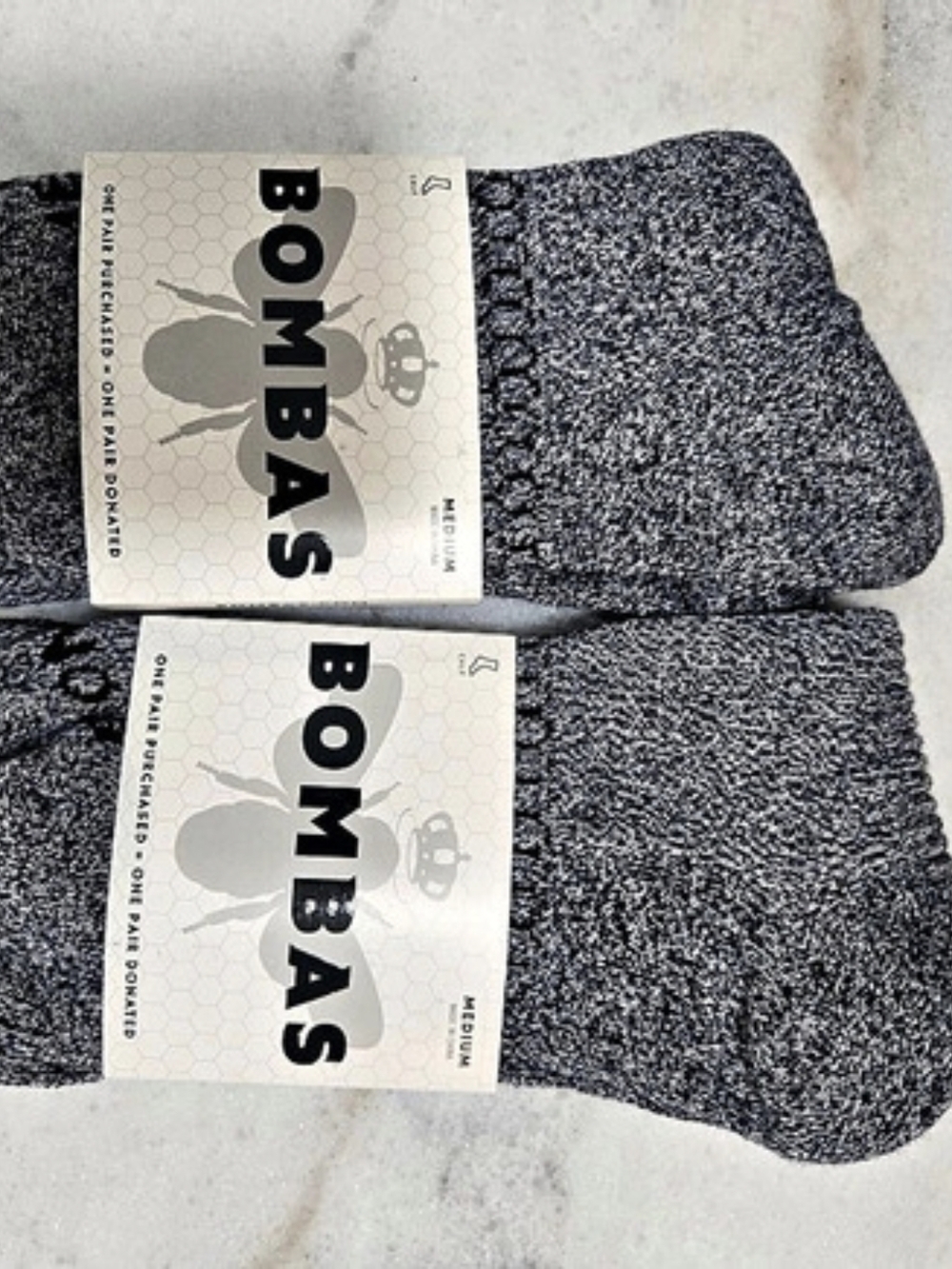 Bombas Marl Calf Socks Two-Pair Gray Casual Socks